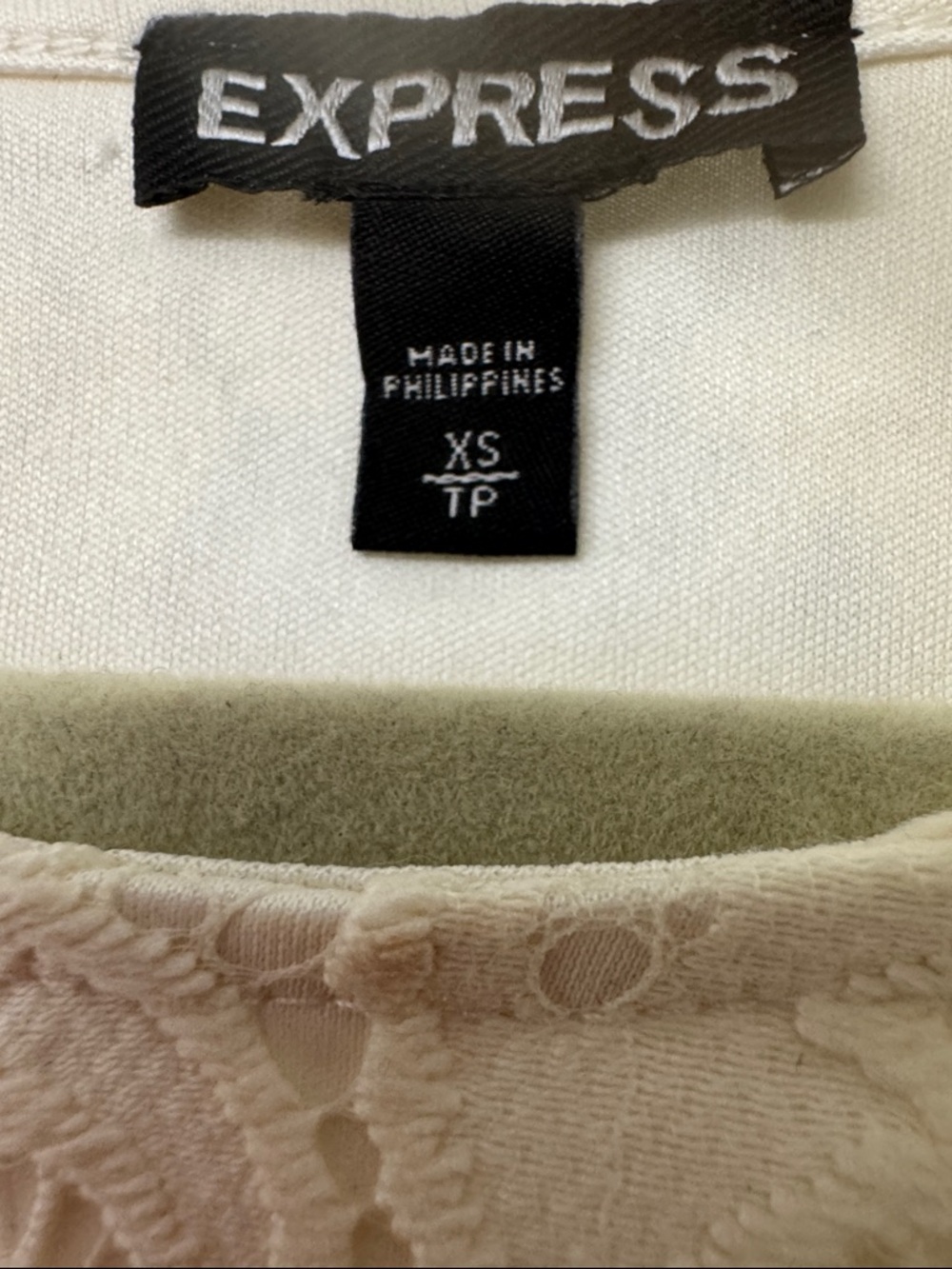 Express Cream Lace Pencil Skirt and Cream Lace Crop Top - Picture 6 of 10